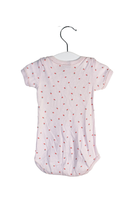 A Pink Short Sleeve Bodysuits from Petit Bateau in size 3-6M for girl. (Back View)