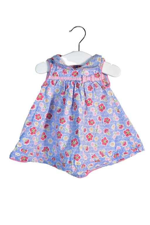 A Blue Sleeveless Dresses from Jojo Maman Bébé in size 0-3M for girl. (Front View)