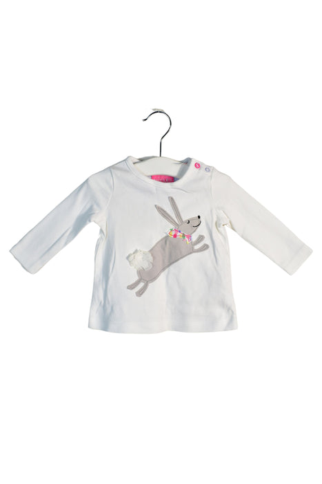 A White Long Sleeve Tops from Joules in size 3-6M for girl. (Front View)