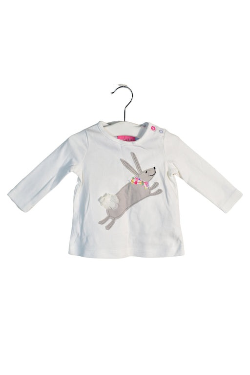 A White Long Sleeve Tops from Joules in size 3-6M for girl. (Front View)