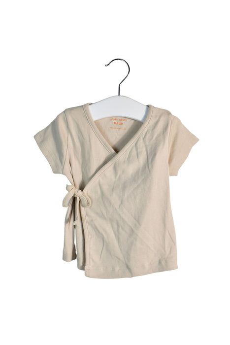 A Taupe Long Sleeve Tops from Le Petit Society in size 6-12M for girl. (Front View)