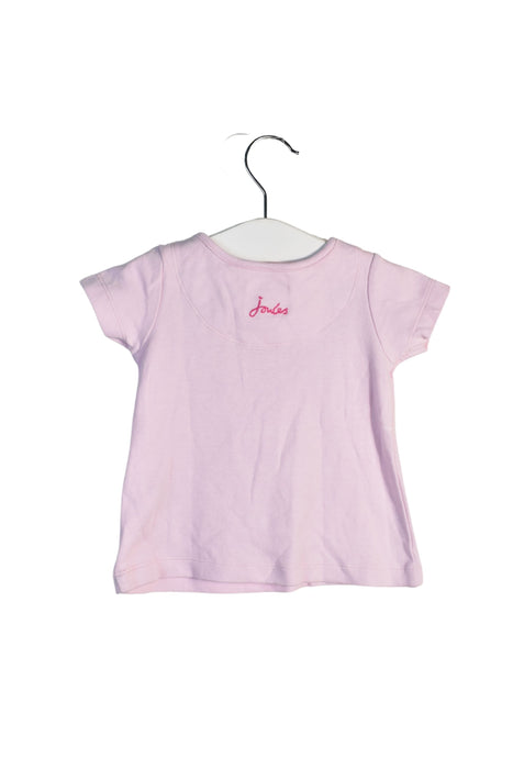 A Pink Short Sleeve Tops from Joules in size 3-6M for girl. (Back View)