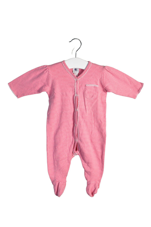 A Pink Long Sleeve Jumpsuits from Petit Bateau in size 3-6M for girl. (Front View)