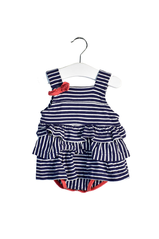 A Navy Long Sleeve Bodysuits from Lilly + Sid in size 3-6M for girl. (Front View)