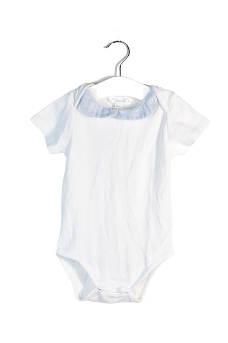 A White Short Sleeve Bodysuits from Chateau de Sable in size 12-18M for girl. (Front View)