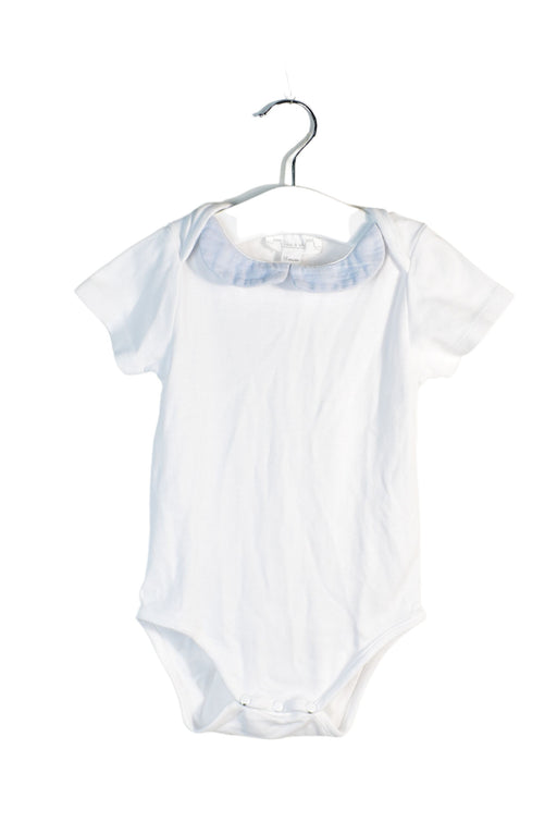 A White Short Sleeve Bodysuits from Chateau de Sable in size 12-18M for girl. (Front View)
