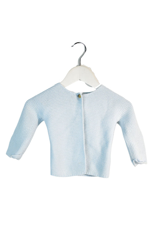 A Blue Cardigans from Petit Bateau in size 6-12M for girl. (Front View)
