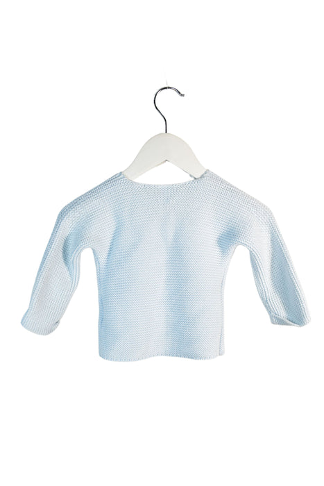 A Blue Cardigans from Petit Bateau in size 6-12M for girl. (Back View)