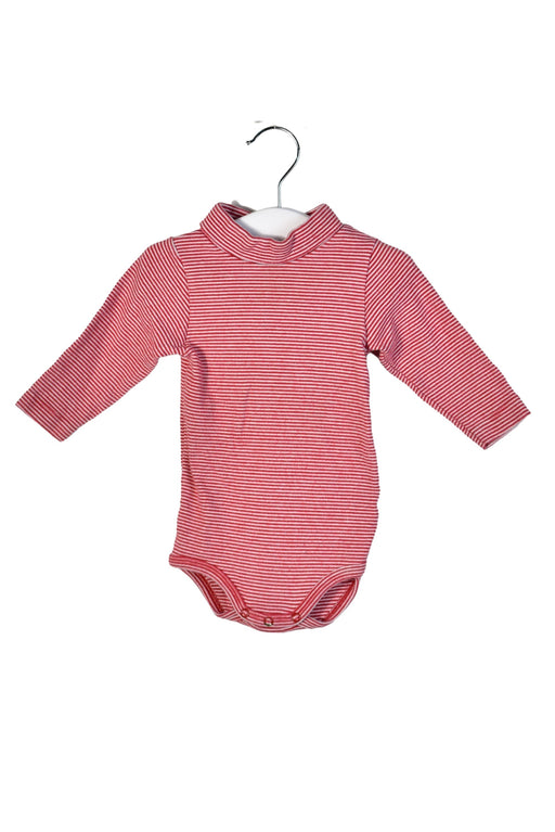 A Red Long Sleeve Bodysuits from Petit Bateau in size 3-6M for girl. (Front View)