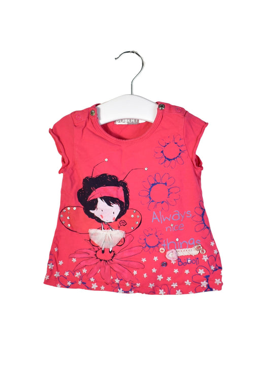 A Pink Short Sleeve Tops from Boboli in size 18-24M for girl. (Front View)