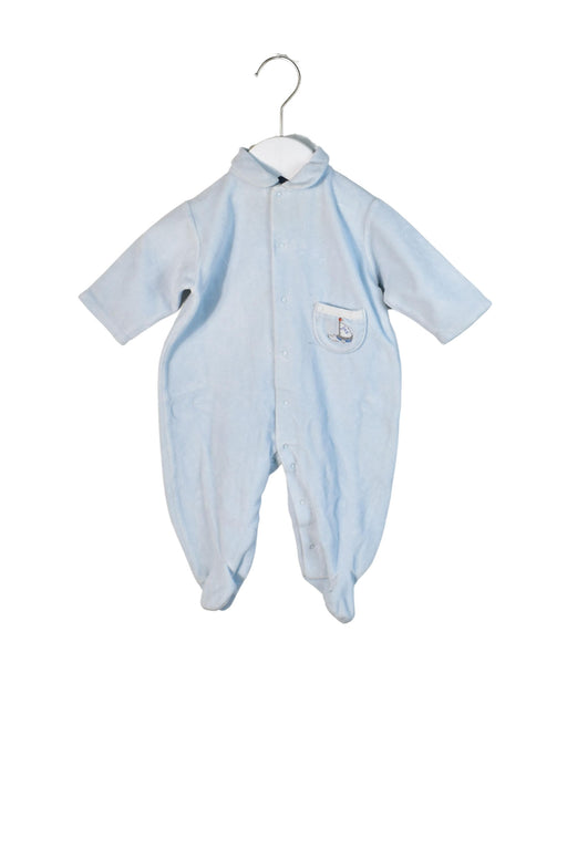 A Blue Long Sleeve Jumpsuits from Jacadi in size 3-6M for boy. (Front View)