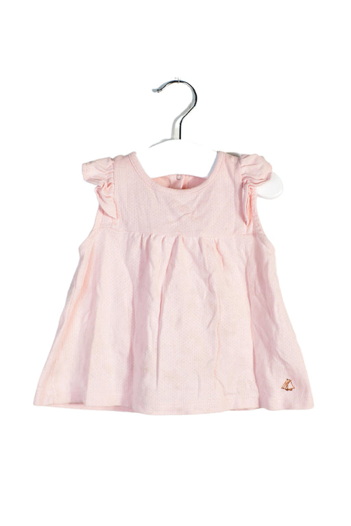 A Pink Sleeveless Tops from Petit Bateau in size 12-18M for girl. (Front View)