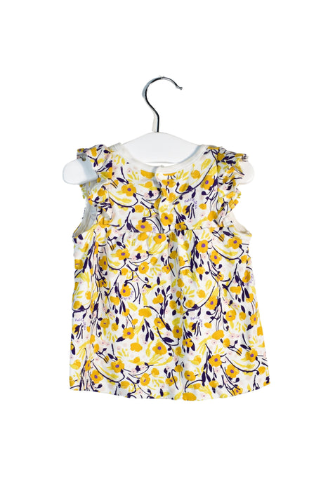 A Yellow Sleeveless Tops from Petit Bateau in size 12-18M for girl. (Back View)
