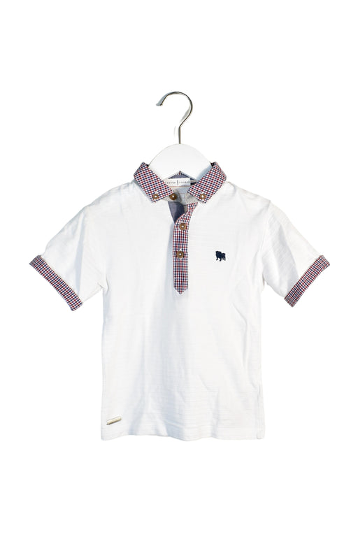 A White Short Sleeve Polos from J by Jasper Conran in size 4T for boy. (Front View)