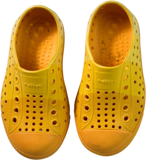 A Yellow Slip Ons from Native Shoes in size 18-24M for neutral. (Front View)