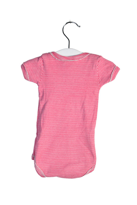 A Red Short Sleeve Bodysuits from Petit Bateau in size 0-3M for girl. (Back View)