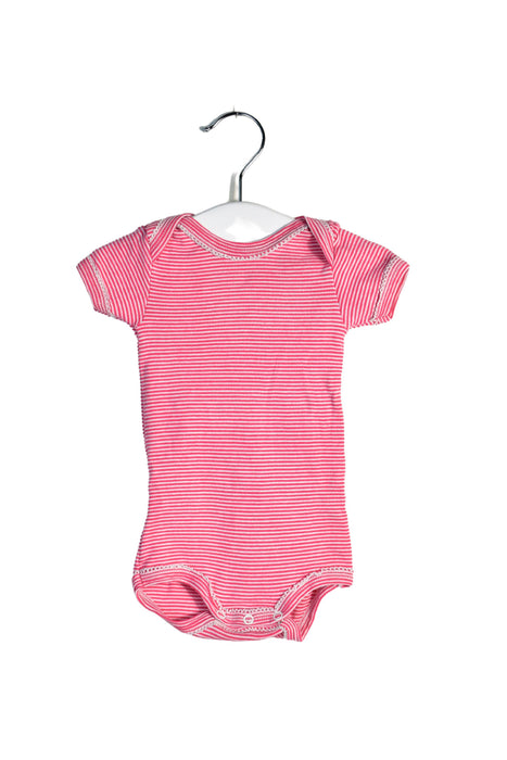 A Red Short Sleeve Bodysuits from Petit Bateau in size 0-3M for girl. (Front View)