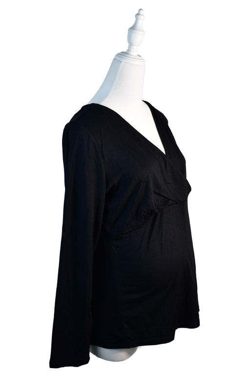 A Black Long Sleeve Tops from Seraphine in size L for maternity. (Front View)