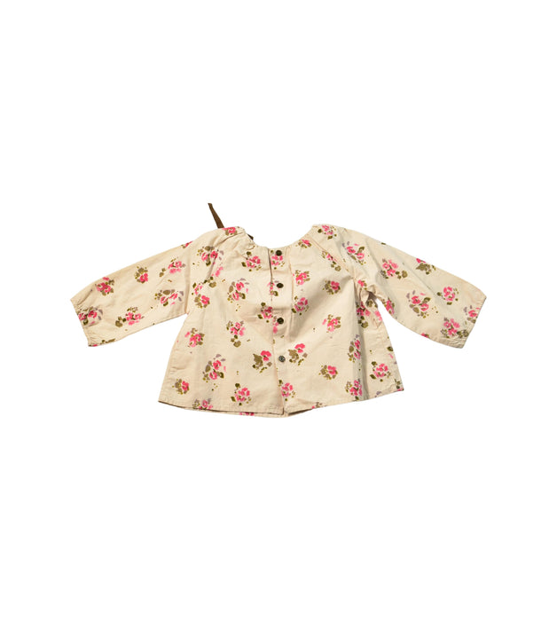 A Beige Long Sleeve Tops from Bonpoint in size 3-6M for girl. (Back View)