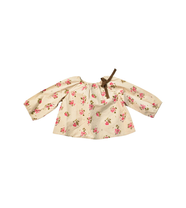 A Beige Long Sleeve Tops from Bonpoint in size 3-6M for girl. (Front View)