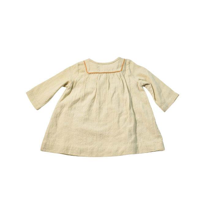 A Brown Long Sleeve Dresses from Bonpoint in size 3-6M for girl. (Back View)