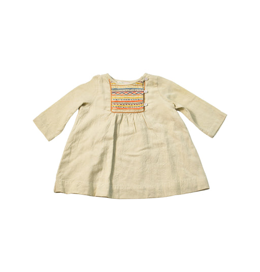 A Brown Long Sleeve Dresses from Bonpoint in size 3-6M for girl. (Front View)