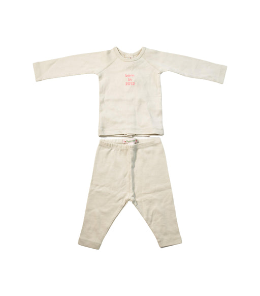 A Beige Leggings Sets from Bonpoint in size 0-3M for neutral. (Front View)