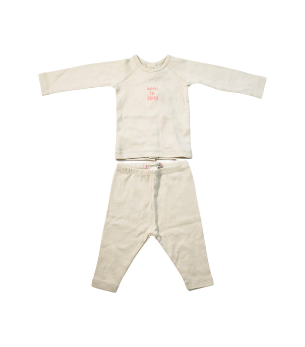 A Beige Leggings Sets from Bonpoint in size 0-3M for neutral. (Front View)