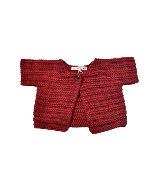 A Red Cardigans from Bonpoint in size 3-6M for girl. (Front View)