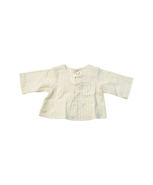 A Ivory Long Sleeve Tops from Bonpoint in size 0-3M for girl. (Front View)