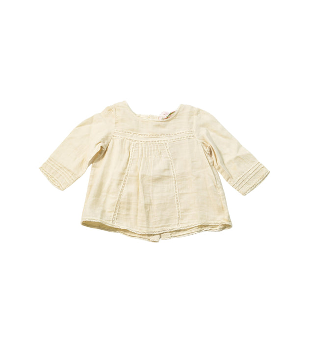 A Ivory Long Sleeve Tops from Bonpoint in size 3-6M for girl. (Front View)