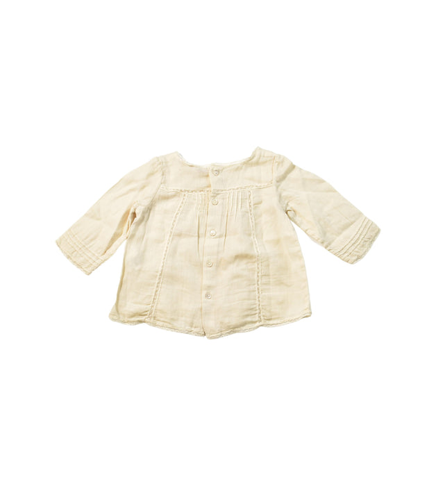 A Ivory Long Sleeve Tops from Bonpoint in size 3-6M for girl. (Back View)