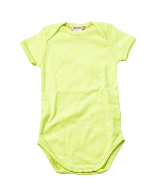A Yellow Short Sleeve Bodysuits from Bonpoint in size 3-6M for neutral. (Front View)