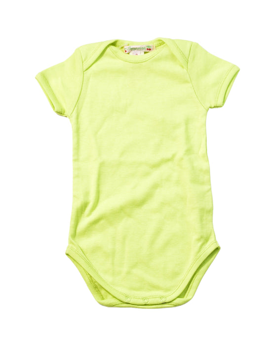 A Yellow Short Sleeve Bodysuits from Bonpoint in size 3-6M for neutral. (Front View)