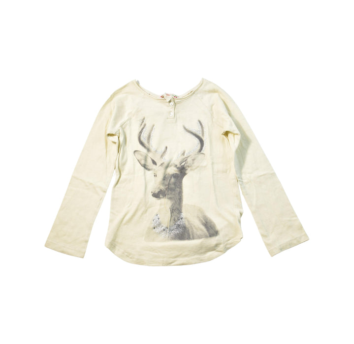 A Ivory Long Sleeve Tops from Bonpoint in size 4T for girl. (Front View)