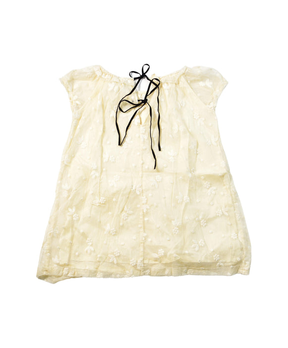 A Yellow Short Sleeve Dresses from Bonpoint in size 4T for girl. (Back View)