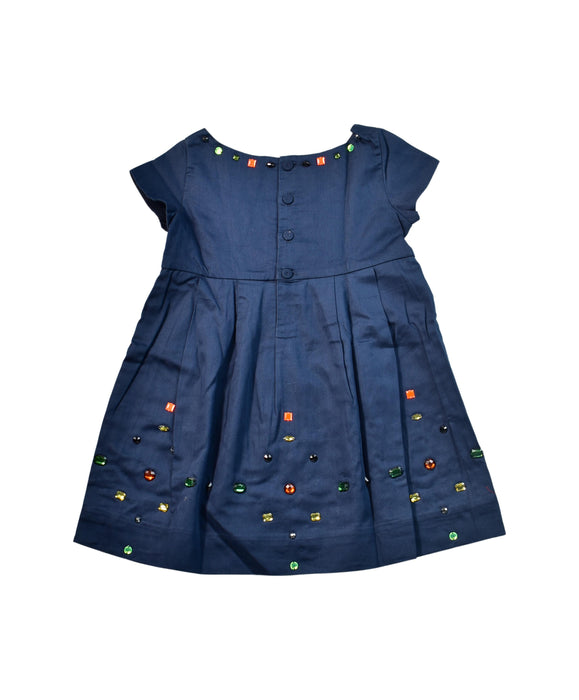 A Navy Sleeveless Dresses from Bonpoint in size 3T for girl. (Back View)