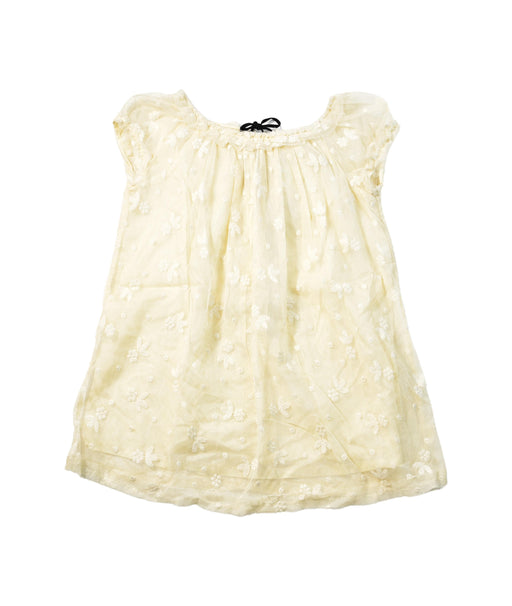 A Yellow Short Sleeve Dresses from Bonpoint in size 4T for girl. (Front View)