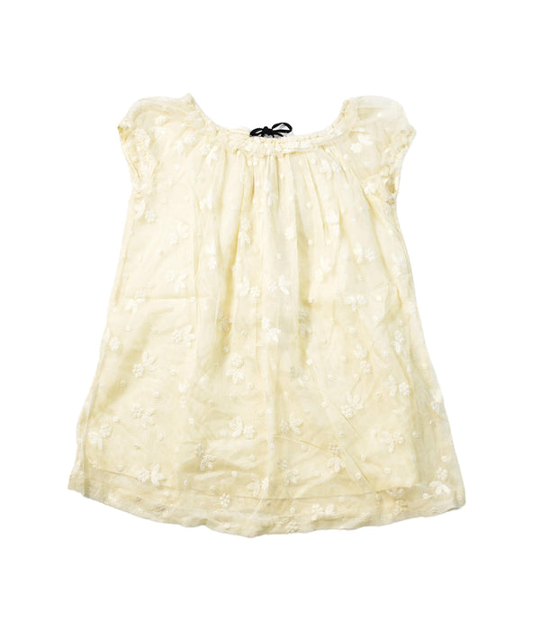 A Yellow Short Sleeve Dresses from Bonpoint in size 4T for girl. (Front View)