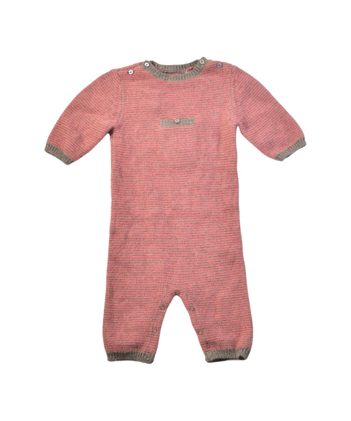 A Grey Long Sleeve Jumpsuits from Bonpoint in size 0-3M for girl. (Front View)