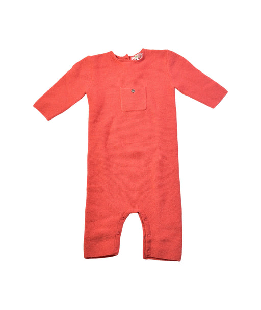 A Red Long Sleeve Jumpsuits from Bonpoint in size 0-3M for girl. (Front View)