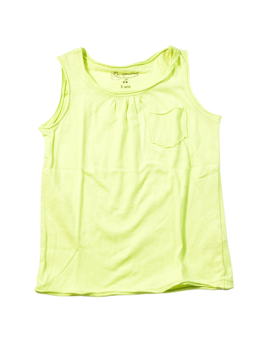 A Yellow Sleeveless Tops from Bonpoint in size 3T for girl. (Front View)