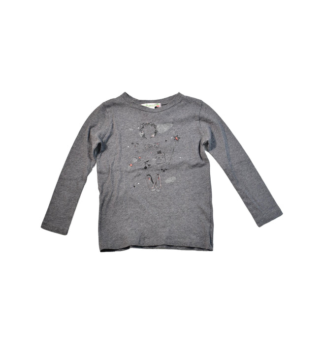 A Grey Long Sleeve Tops from Bonpoint in size 3T for girl. (Front View)