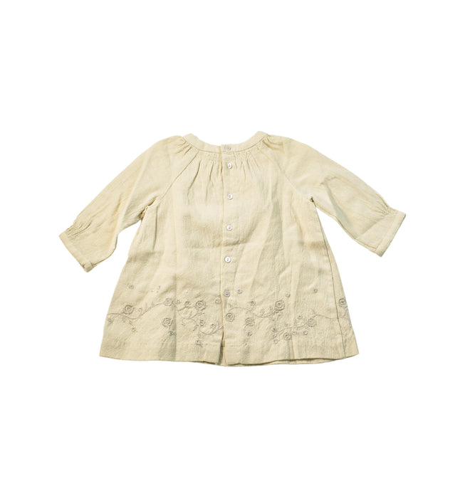 A Beige Long Sleeve Dresses from Bonpoint in size 3-6M for girl. (Back View)