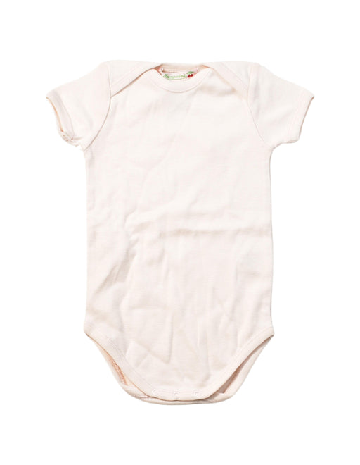 A Pink Short Sleeve Bodysuits from Bonpoint in size 0-3M for neutral. (Front View)