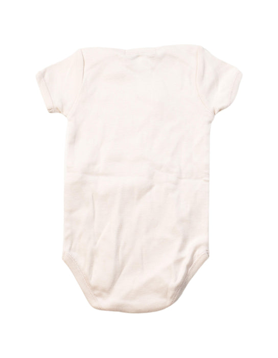 A Pink Short Sleeve Bodysuits from Bonpoint in size 0-3M for neutral. (Back View)