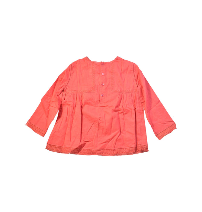 A Pink Long Sleeve Tops from Bonpoint in size 3T for girl. (Back View)