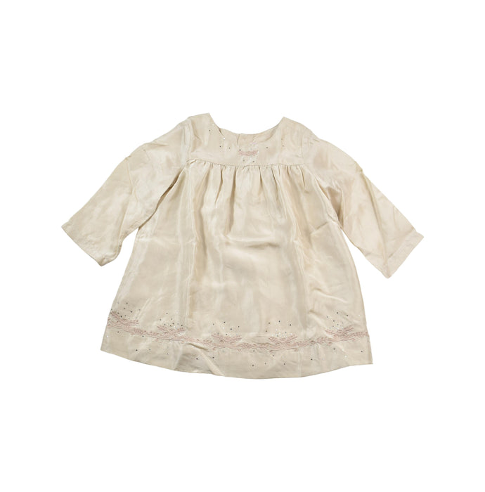 A Beige Long Sleeve Dresses from Bonpoint in size 12-18M for girl. (Front View)