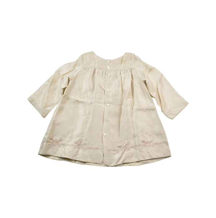 A Beige Long Sleeve Dresses from Bonpoint in size 12-18M for girl. (Back View)