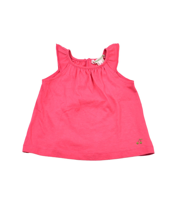 A Pink Sleeveless Tops from Bonpoint in size 3-6M for girl. (Front View)